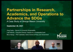 Partnerships in Research, Academics, and Operations to Advance the SDGs: A Case Study of George Mason University